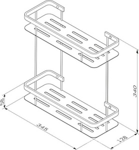 Полка для душа  прямая двухъярусная (нержав.сталь), ZZ AMPM Sense A7453200