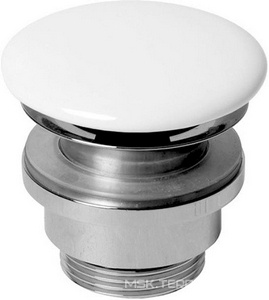 Донный клапан для раковины / биде, (всегда открыт), с керамической крышкой, (цв.белый), Azzurra ZZ Azzurra Универсал PILCE bi