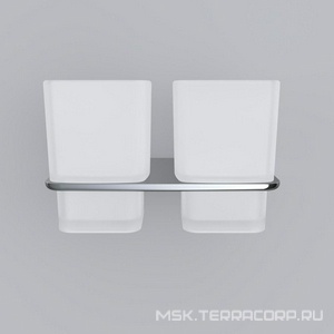 Стаканчик двойной стеклянный настенный, хром AMPM Inspire 2.0 A50A343400