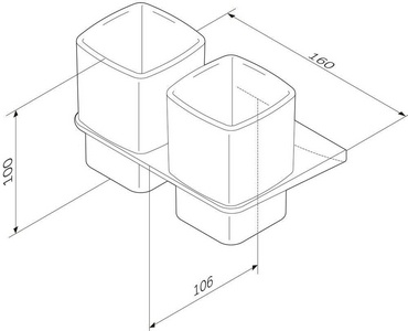 Стаканчик двойной стеклянный настенный, хром AMPM Inspire 2.0 A50A343400
