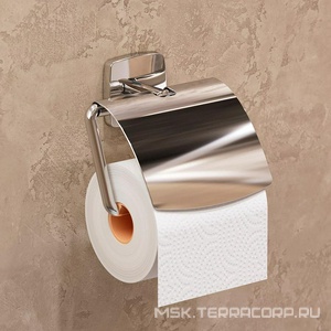 Держатель для туалетной бумаги с крышкой, настенный, хром,  AMPM Gem A90341400