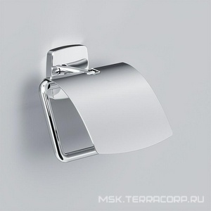 Держатель для туалетной бумаги с крышкой, настенный, хром,  AMPM Gem A90341400