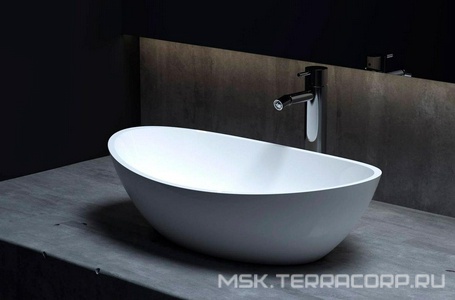 Раковина накладн. на столешн,овал.555х340хh150мм,без отв.д/смес,без перелива,литой камень S-Stone, матов цв.RAL9011 снаружи,  Salini Noemi 1101203SMRH / снаружи  RAL9011 Graphite black (черный матовы