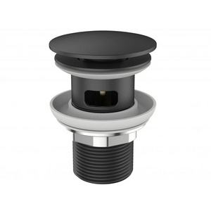 Донный клапан для сливного отверстия раковин с переливом, нажимной Clic-Clac, G 1 1/4, (цв.черный матовый), Belbagno ZZ BelBagno Универсал BB-SAT-NERO