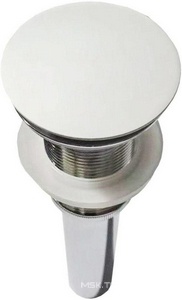 Донный клапан для сливного отверстия раковин без перелива, клик-клак, G 1 1/4, (крышка иск.камень Solid Surface цв.белый мат), Vincea ZZ Vincea Универсал DBS-616MW  /  ТОЛЬКО ДЛЯ ЭКСПОЗИЦИИ