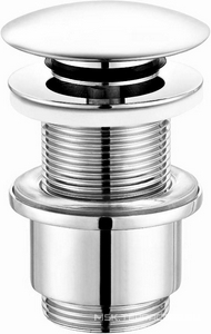 Донный клапан для сливного отверстия раковин без перелива, нажимной Clic-Clac, G 1 1/4, (металл, крышка цв.хром), Cezares ZZ Cezares Универсал CZR-SC-01