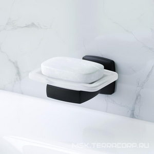 Мыльница настенная , стеклянная, цв. черный матовый, ZZ AMPM Gem A9034222