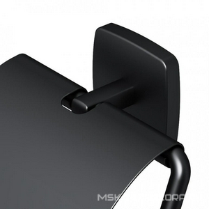 Держатель для туалетной бумаги с крышкой, настенный , цв. черный матовый, ZZ AMPM Gem A90341422