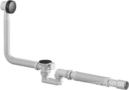 Слив-перелив для ванны 62 см, полуавтомат, цвет черный AMPM Универсал W90A-000-OflB