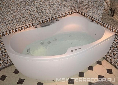 Ванна CAPRI (правая), 170х110 см, с какасом,без панели и слива-перелива ZZ Aquanet Capri 205387