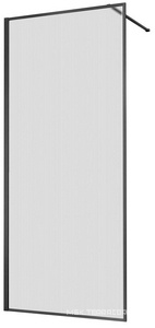 Душевая перегородка 900хh2000мм, правая/левая, (стекло рифленое 8мм Easy Clean, укорачиваемый кронштейн 1200мм, фурнит.цв.вороненая сталь),  ZZ Vincea Walk-In VSW-1HP900FLGM