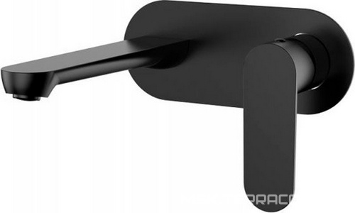 Смеситель для раковины, встраиваемый в стену, излив 188мм, (цв.черный матовый),  ZZ Cezares Stylus STYLUS-BLI1-NOP-W0