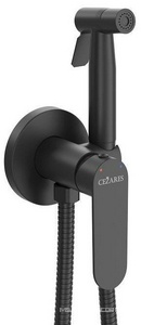 Смеситель совмещённый с гигиеническим душем, готовый комплект: лейка, шланг 120см., скрытая часть, (цв.черный матовый),  ZZ Cezares Stylus STYLUS-DIF-NOP