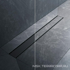 Душевой желоб 70 см, комбинированный затвор, решетка под плитку из нерж.стали, цв.черный ZZ AMPM Универсал W02SC-U11-070-04BM