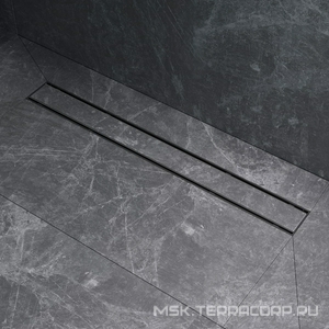 Душевой желоб 70 см, комбинированный затвор, решетка под плитку из нерж.стали, цв.черный ZZ AMPM Универсал W02SC-U11-070-04BM