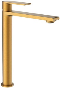 Смеситель для раковины, Высокий, без д/к, (цв.брашированное золото),  ZZ Vincea Rondo VBF-1R2BG