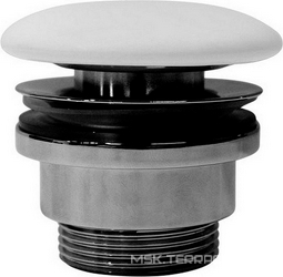 Донный клапан для сливного отверстия раковин без перелива, G 1 1/4, (крышка керамика цв.белый матовый), GSI ZZ GSI Универсал PVC09