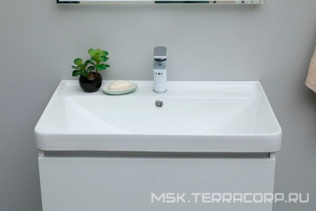 Раковина накладная 70 см, для мебели , цв. белый Aquanet Вега 301804