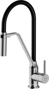 Смеситель для кухни  с гибким изливом, цв.хром/черный излив, ZZ AMPM Like F8013000
