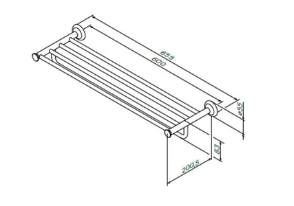 Полка для полотенец , 66 см, хром, ZZ AMPM Like A8037700