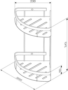 Полка для душа угловая двухъярусная, хром, ZZ AMPM Sense L A7454200