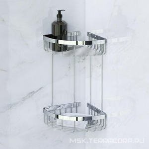 Полка для душа  L двухъярусная (нержав.сталь), хром ZZ AMPM Sense A7452200