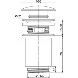 Донный клапан для сливного отверстия раковин, нажимной Clic-Clac, цв. золото матовое, ZZ Timo Универсал 8011/17