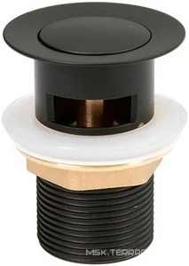 Донный клапан clic-clac для раковин с переливом, цв. черный матовый Iddis Универсал SLIB000i88