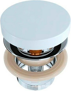 Донный клапан для раковины, Up&Down, ДЛЯ РАКОВИН Alda,Marea, Luce, (крышка слива литой камень S-Sense цв.белый глянец), D 504 Salini Salini Универсал 162202G  /  (старый арт.16222WG)