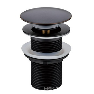 Донный клапан Boheme Black 612-B без перелива, click-clack, цв. черный, ZZ Boheme black 612-B