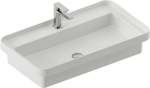 Раковина встраиваемая в столешницу сверху, прямоугольная 800х450мм, с отв. д/смесит., без перелива, (цв. белый),  ZZ ArtСeram Fuori Scala TFL035 01; 00