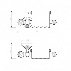 Держатель для т/б, с крышкой, (цв.золото),  ZZ Migliore Cristalia 16827