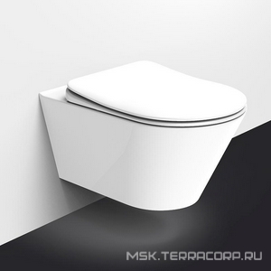 Унитаз подвесной, безободковый, БЕЗ крышки-сиденья (ном.n142523), цв. белый XX Aquanet Logan 288924