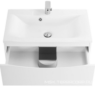 База под раковину подвесная с двумя выкатными ящиками, 650х450х500мм, (цв.Bianco Lucido),  ZZ BelBagno Marino MARINO-650-2C-SO-BL-P