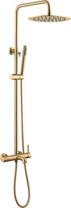 Стойка для душа со смесителем, Uno 468-MG matt gold верхний душ, цв. матовое золото, ZZ Boheme UNO 468-MG
