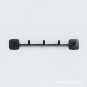 Планка с 5-ью крючками  33x5x6.2 см, цв. черный матовый, ZZ AMPM Gem A9035922