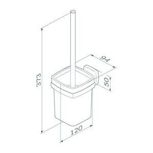 Ерш подвесной , ченый матовый/стекло, ZZ AMPM Gem A9033422