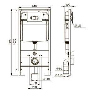 Инсталляция для унитаза Boheme, БЕЗ кнопки ZZ Boheme Универсал 666