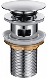 Донный клапан для сливного отверстия раковин с переливом, нажимной Clic-Clac, G 1 1/4, (металл цв. хром),  Allen Brau Priority 5.31023-00