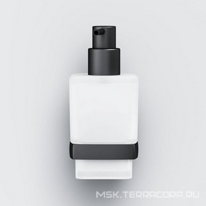 Дозатор стеклянный для жидкого мыла, , подвесной с держателем, цв. черный матовый, ZZ AMPM Gem A9036922