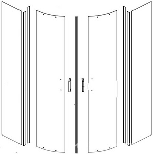 Passion EVO Стекла фронтальные для душевой кабины 1/4 круга 900х900  мм, стекло- прозрачное ZZ Aquanet passion 00258800