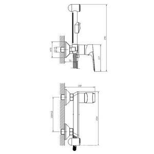 Смеситель с гигиеническим душем,цвет хром Rossinka RS27 RS27-52