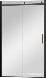 Дверь для душа, в нишу 1300хh1950мм, раздвижная, 1 дверь, 1 неподв.секция, правая/левая, (стекло прозрачн.8мм, фурн.цв.черный матовый),  ZZ Vincea Como VPS-1C130CLB