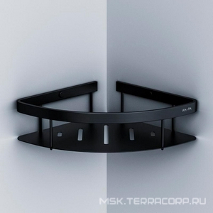 Полка для душа угловая, угловая, цв. черный матовый, ZZ AMPM Sense L A7454122