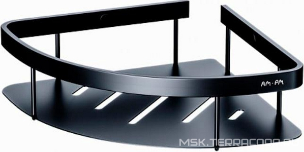 Полка для душа угловая, угловая, цв. черный матовый, ZZ AMPM Sense L A7454122