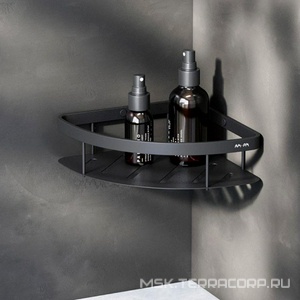 Полка для душа угловая, угловая, цв. черный матовый, ZZ AMPM Sense L A7454122