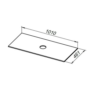 Столешница на тумбу, 1010x461хh10мм, с отверстием для сифона, без отверстия для смесителя, (керамогранит цв.пепел структ.),  ZZ Allen Brau Reality 1.32025.DG-S
