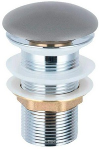 Донный клапан для сливного отверстия раковин без перелива, клик-клак, G 1 1/4, (металл, крышка керамика цв.антрацит матовый), Vincea ZZ Vincea Универсал DBS0-216MA