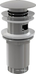 Донный клапан click/clack, с большой заглушкой и переливом, хром AlcaPlast Универсал A392 / A392C