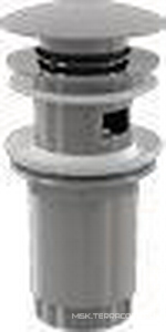 Донный клапан click/clack, с большой заглушкой и переливом, хром AlcaPlast Универсал A392 / A392C